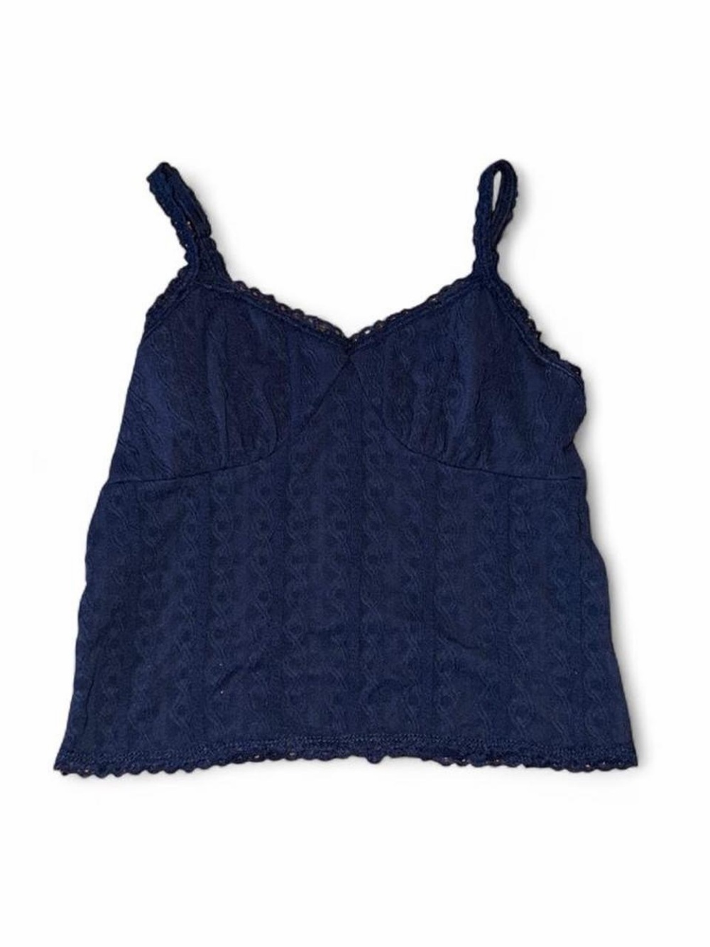 No Boundaries Navy Lace-Trim Cami